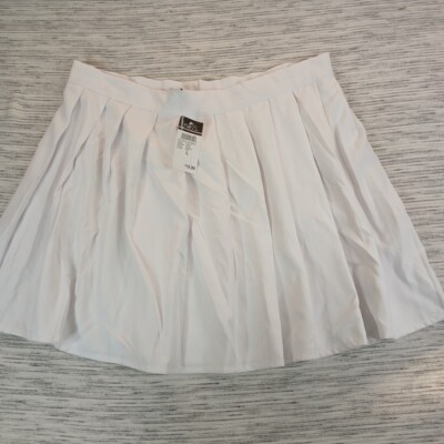  Rue 21 Skirt Women's Large White Pleated Mini Skirt Grunge Gothic 