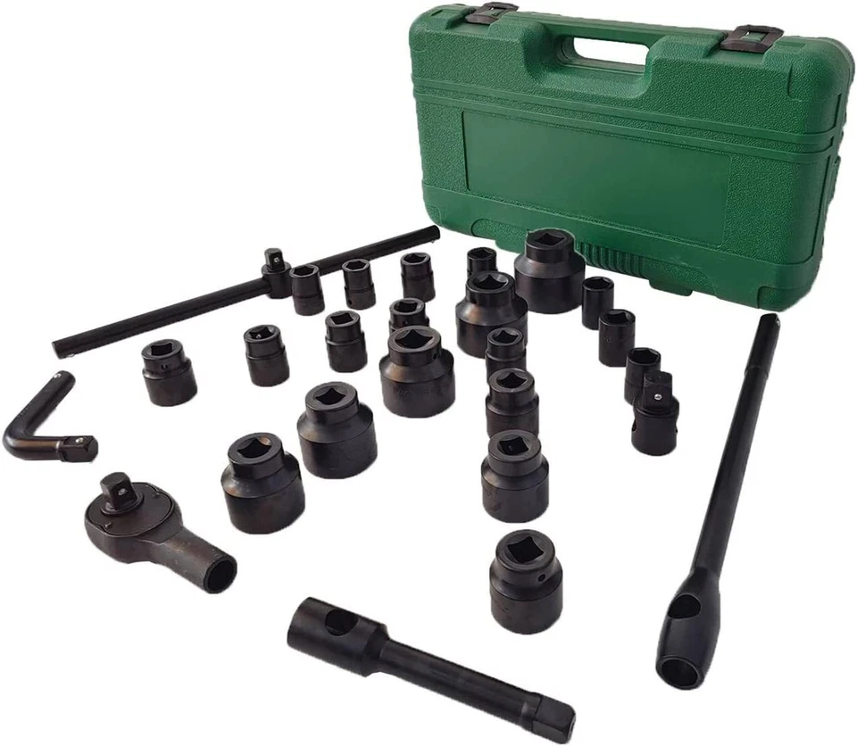 26 Pcs 3/4" Drive Impact Socket Set Cr-V Chrome Vanadium Steel Standard Metric - Image 4 of 4