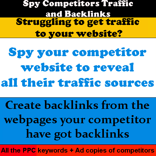 Spy Competitors site Traffic and Backlinks Make your site SEO