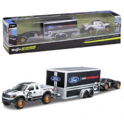 Maisto 1:64 2009 Ford F-150 Raptor Trailer 2017 GT Heritage