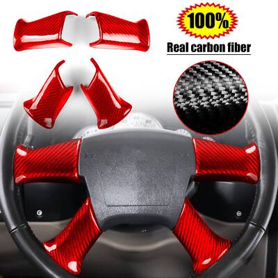 For Hummer H2 2003 2004-2007 Carbon Fiber Interior Steering Wheel Frame Cover