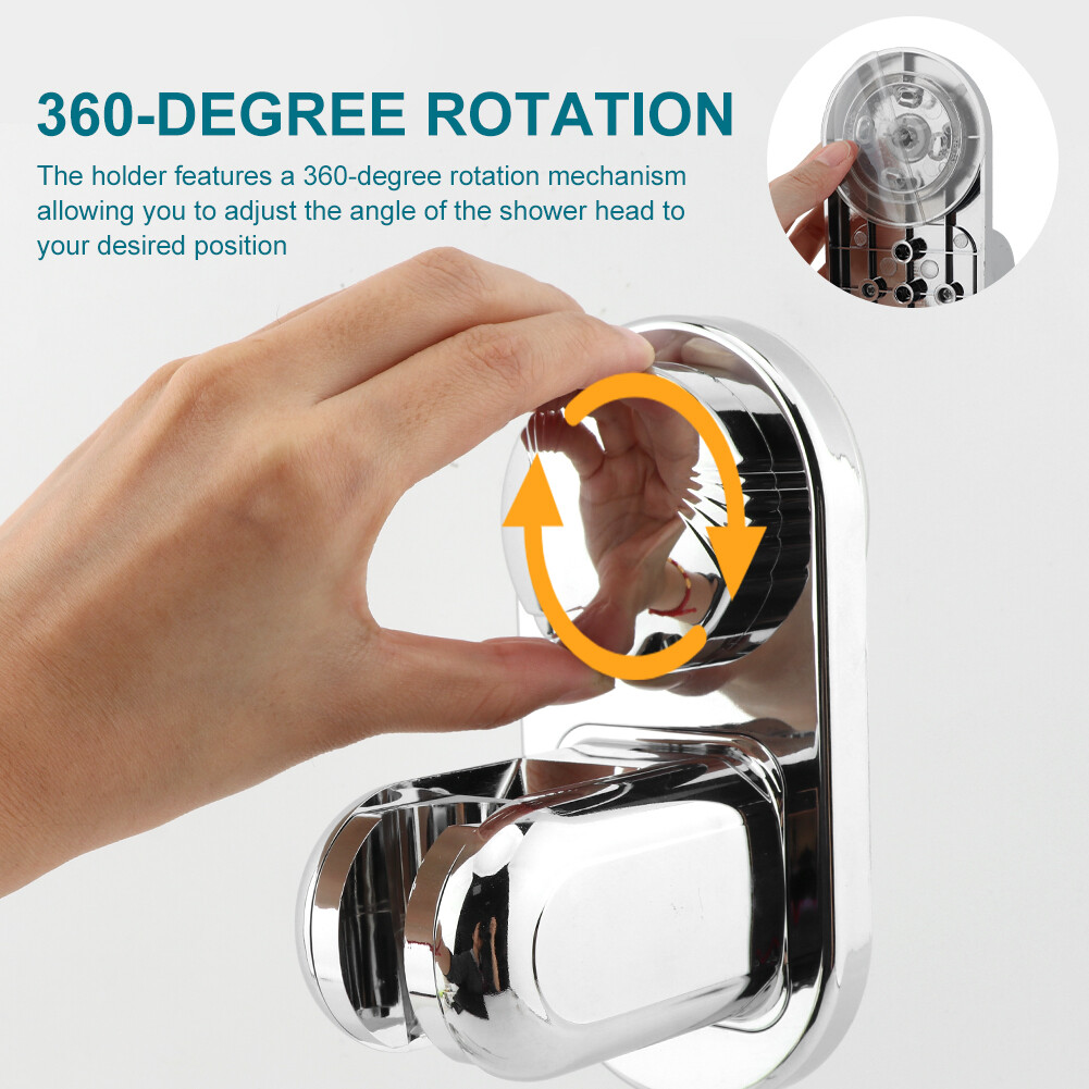 Durable Shower Head Holder 360 Degree Rotation With Metal Clip