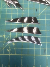 3" Left Wing Shield Natural Barred Feather Fletching, 25Pk Archery 🇺🇸