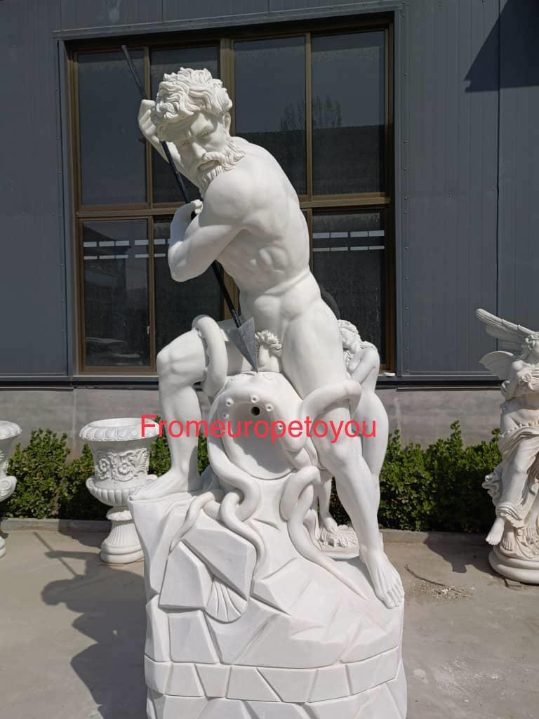 HAND CARVED MARBLE NEPTUNE GOD OF THE SEA STATUE - FOUNTAIN - AZ500 | eBay