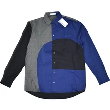 NWT $595 J.W. Anderson JWA Logo Paneled Button Down Shirt Men's 46 S AUTHENTIC