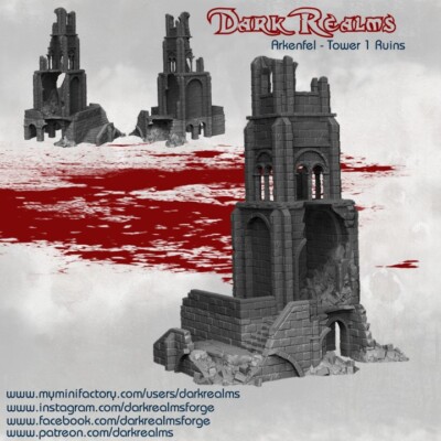 Dark Realms Arkenfel Tower 1 Ruins Lord Of The Rings Tabletop Warhammer Fantasy