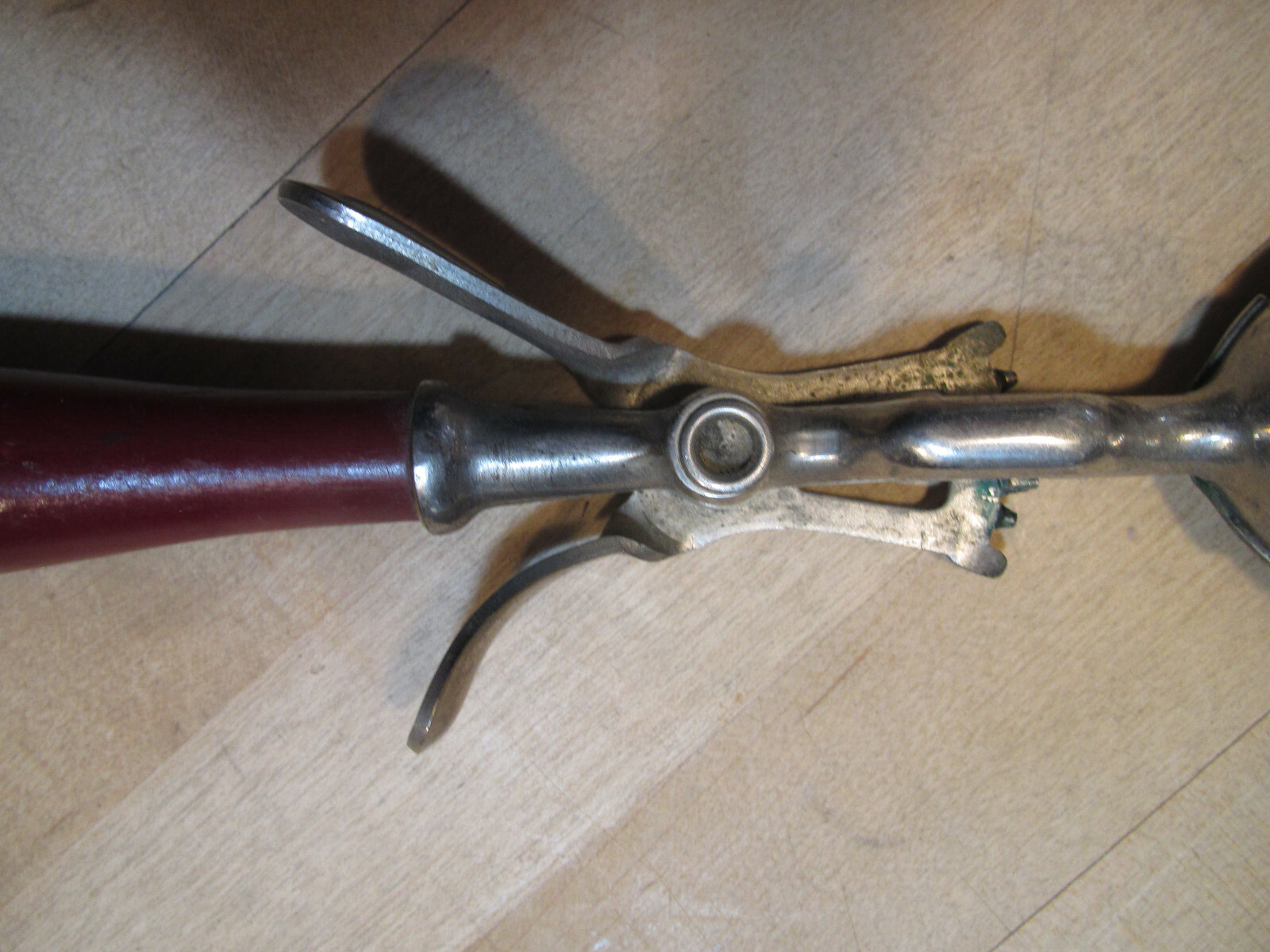 Vintage 1920's Dover #20 nickel plated brass ice cream scoop-red handle-excond