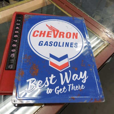 17”x12” Metal Sign --CHEVRON GASOLINES | eBay