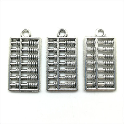 Bulk 50pcs abacus Antique Silver Charms Pendants For Earrings Bracelet 25*13mm
