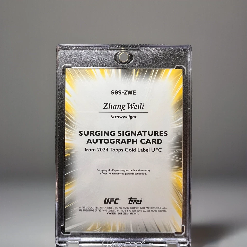 2024 Topps Gold Label UFC - Zhang Weili - AUTO 1/1 !!!! SGS-ZWE RARE!!! Mint - Image 3 of 3