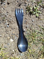 GöFfel Schwarz Outdoor Spork Besteck Gabel LöFfel Campingbesteck Mit Nylontasche
