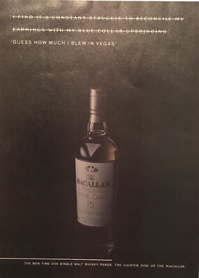 2004 Macallan Scotch VTG 2000s PRINT AD Fine Oak Single Malt - Blew Money Vegas