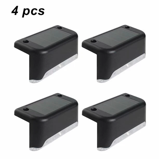 Outdoor Solar 4 LED Deck Lights Path Garden Patio Pathway Stairs Step Fence Lamp - Image 2 of 4