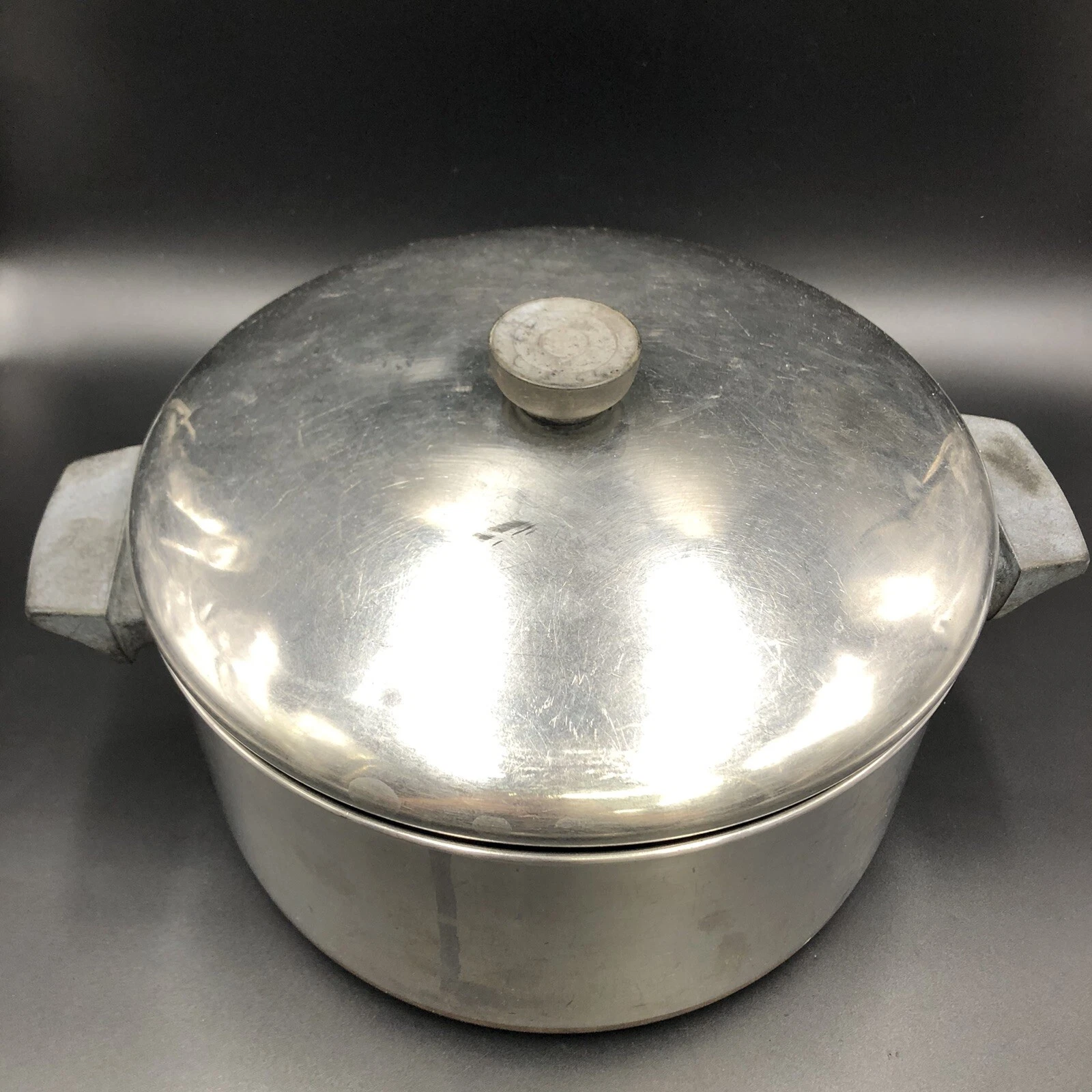 Vtg Revere Ware 1801 Copper Bottom 6 Quart Stock Pot W Lid