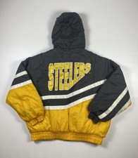 Vintage Pittsburgh Steelers Puffer Jacket Mens Size M Chalk Line Jerzees 90s