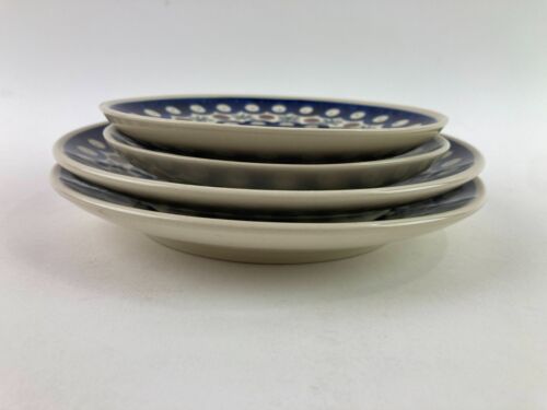 Boleslawiec Polish Pottery Wiza Salad Plates & Saucers Mosquito Peacock Nature - Picture 6 of 7