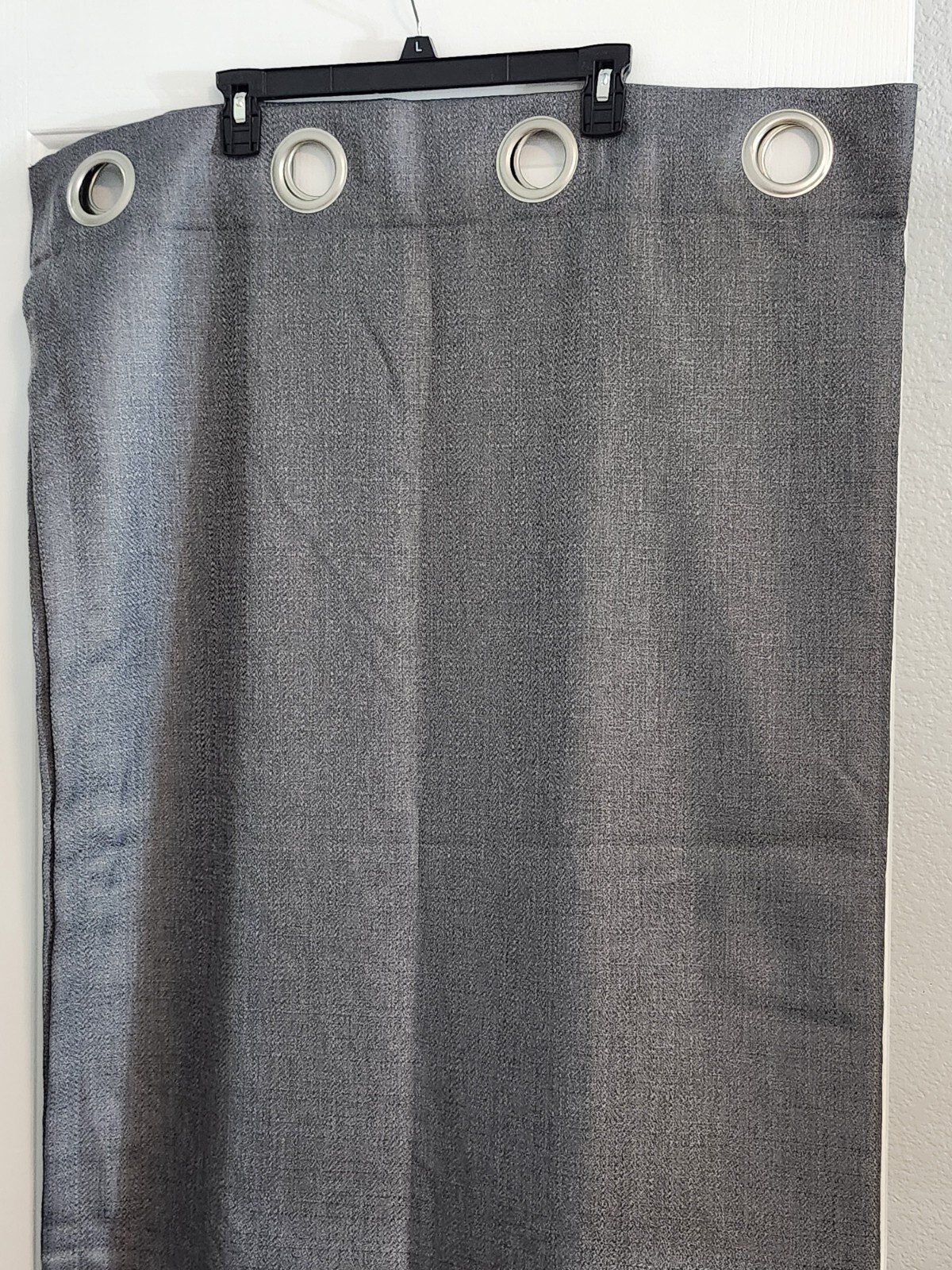 Grey Blackout Curtains 2 Panels with metal rings (52 inchx84 inch