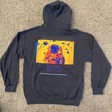 NASA Hoodie Sweatshirt Mens Size Large Astronaut Hyper Space Spectrum RARE