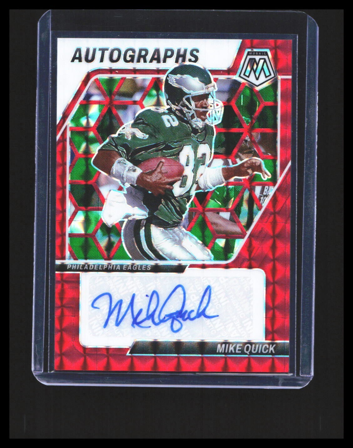 2024 Mike Quick Auto - Panini Red Mosaic #AM-MQK / 199 Philadelphia Eagles 