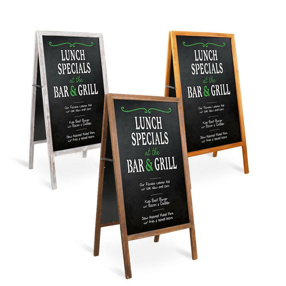 Double Sided Cafe Club A-Frame Chalkboard Menu Board Sidewalk with Free Cloth - Image 2 of 4