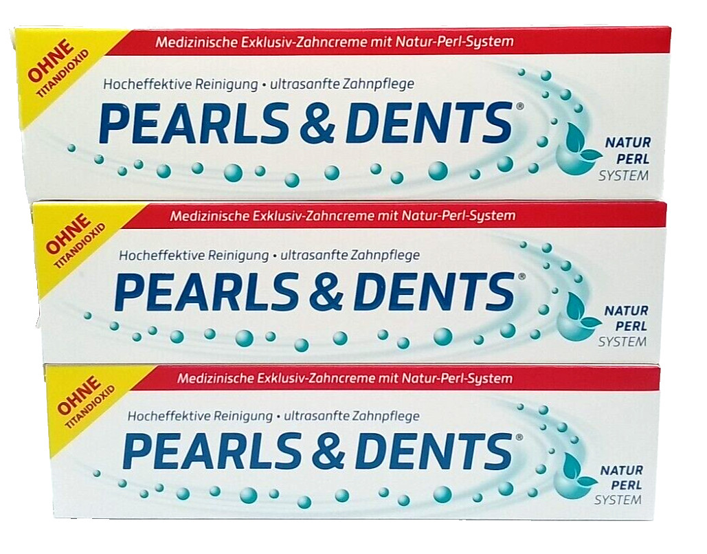 3 x Pearls & Dents Zahncreme mit Natur-Perl-System 100ml (3 x 100ml) PZN 1053796