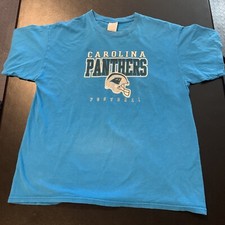 0394 Vintage 90s NFL Carolina Panthers Football T Shirt Mens L Single Stitch