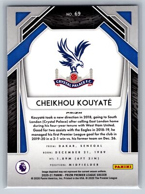 2020-21 Panini Prizm Premier League #69 Cheikhou Kouyate Blue