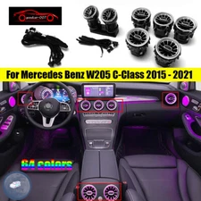 64Color W205 Air Vent Ambient LED Light For Benz C-CLASS Front Rear AC Vent Trim