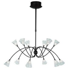 Image of Litecraft Ceiling Pendant 12 Arm Fitting With Floral Shades - Rustic Clearance