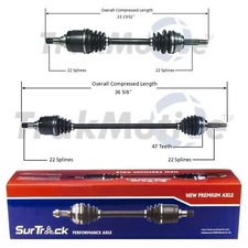 SurTrack Pair Set 2 Front CV Axle Shafts For Chevy Aveo Pontiac G3 Automatic FWD