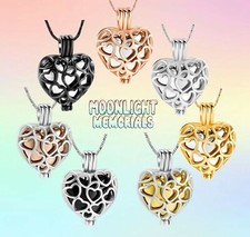 New Heart Locket Urn Hearts Cremation Keepsake Ashes Memorial Necklace