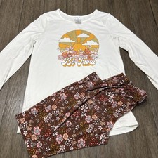Girls Legging Outfit Size 12 SOFT Long Sleeve Hippy Peace Love Kindness