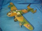 WWII MARX Tin Litho BOMBER TOY AIRPLANE Wind Up Motor