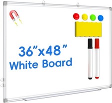 Magnetic Whiteboard Dry Erase, 48 x 36 inch Large White Board for Wall, Fold...