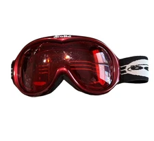 Bollé Snow Goggles Shiny Black Red Lens Great Shape!