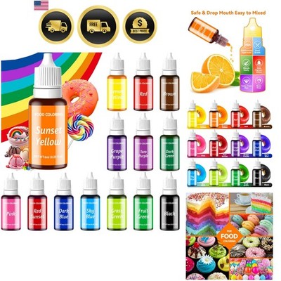Food Coloring Liquid Set - 14 Colors Food Grade Concentrated Food Coloring fo...