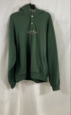 Malbon Męska zielona bluza z kapturem Golf & Ski Zatrzask Przycisk Haftowana rozmiar XL