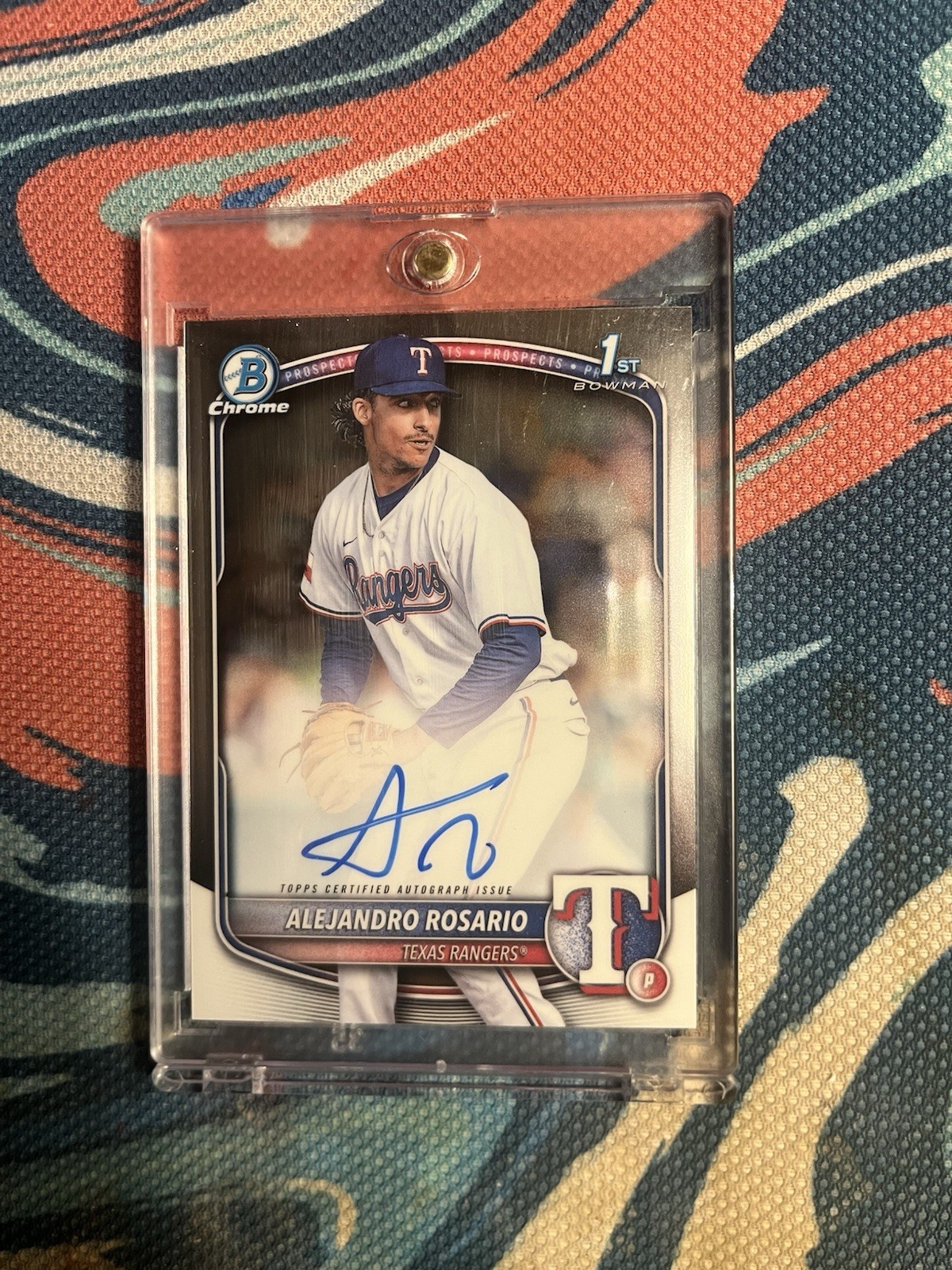 2025 Bowman Chrome Prospects Alejandro Rosario 1st Autograph RC Auto Rangers