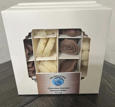 Elim Natural Glow Beeswax Wax Melts Chocolate Scent Brown White Solid