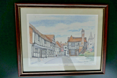 Patricia Hall signierter limitierter gerahmter Druck des Spread Eagle, Midhurst.