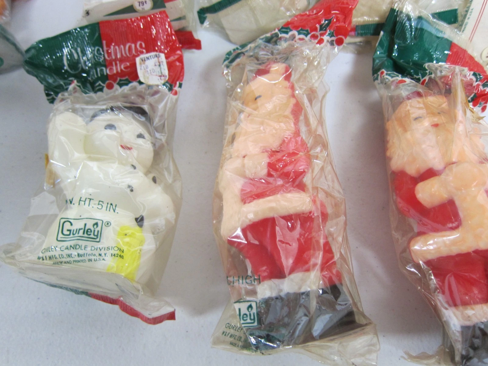 Vintage Gurley Novelty Christmas Candles Snowman Santa Angel Trees Lot of 14 image 10