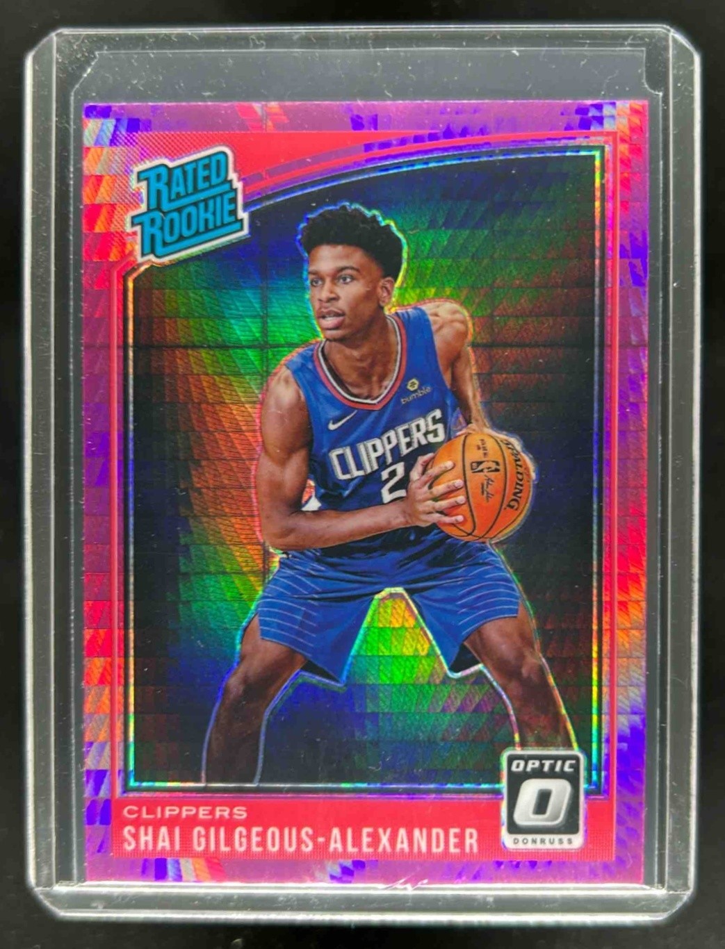 2018-19 Donruss Optic Shai Gilgeous-Alexander Hyper Pink RC #162 Clippers