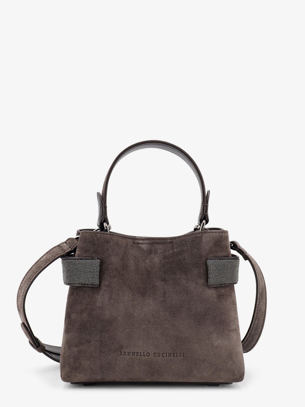 BRUNELLO CUCINELLI Essence Brown Suede Crossbody Bag New & Authentic