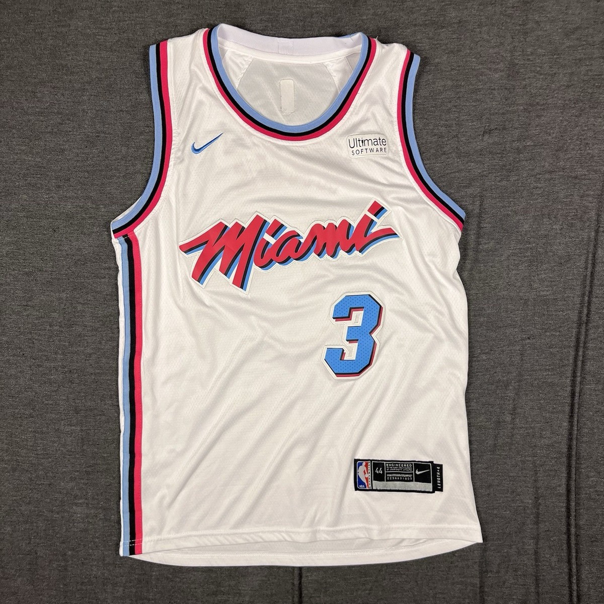 NWOT Nike Miami Heat Dwayne Wade #3 Sunset Vice City White NBA