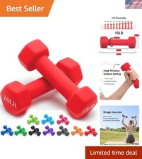Colorful Anti-Slip Dumbbell Set - 10 LB Pair for Effective Whole Body Workouts