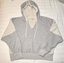 Abercrombie  Fitch Soft A F Womens Gray  White Fleece Hoodie XL