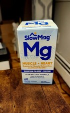 SlowMag Mg Magnesium Chloride  Calcium Slow Release Formula, 60 Tablets
