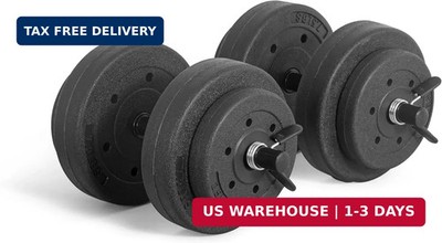 CAP Barbell 40lb Adjustable Dumbbell Set Cement Weights Home Gym Fitness Workout