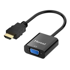 HDMI to VGA, Uni-Directional Gold-Plated HDMI to VGA Adapter Male to 1 Black