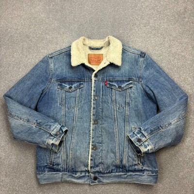Levis Jeansjacke Erwachsene mittelblau Sherpa gefüttert Trucker Mantel Utility Herren